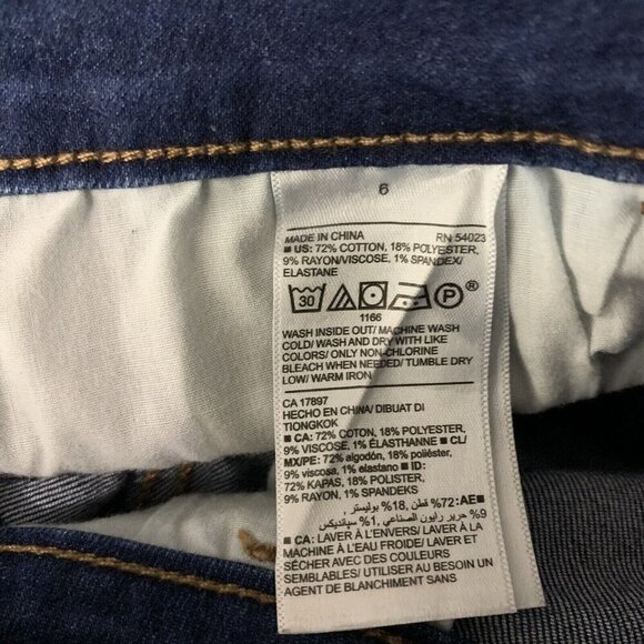 Old Navy Rockstar Jeans 6 Dark Wash Distressed Mid Rise Stretch Skinny - Picture 8 of 8